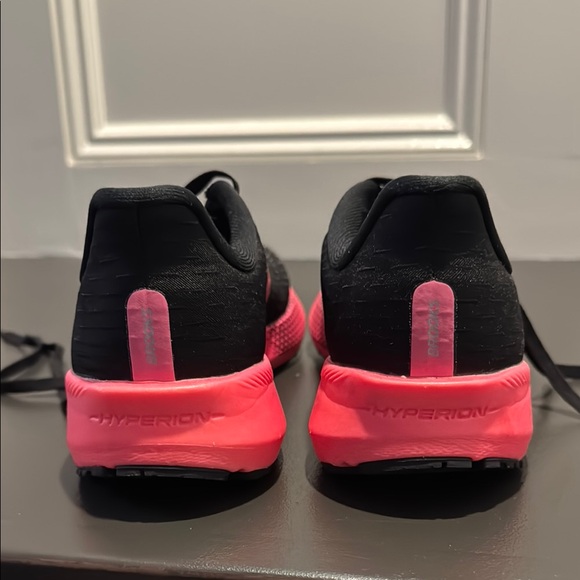 Brooks Black and Pink Athletic Shoes with Breathable Mesh - Picture 4 of 7